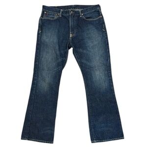Polo Ralph Lauren Jeans 750 Boot Cut Dark Blue Fade Zip Fly 100% Cotton 35x30